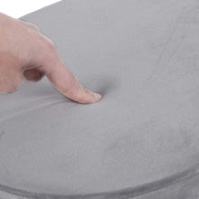 Lade das Bild in den Galerie-Viewer, Aufbewahrungsbox Stuhl Ottoman Polstersitz aus Samt und Massivholz (Dunkelgrauer Samt)