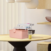 Lade das Bild in den Galerie-Viewer, Medikamenten Aufbewahrung, Medizinbox, Hausapotheke Box, Apothekenbox, Medizinkoffer Groß (PINK-34cm)