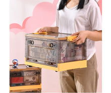 Lade das Bild in den Galerie-Viewer, Faltbare Kunststoff-Aufbewahrungsbox, Organizer Ideal zum Aufbewahren von Büchern, Kleidung, Spielzeug, Bettzeug oder als Schuhkarton (45L, Weiß)