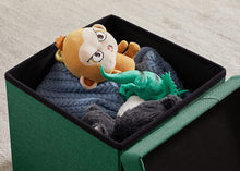 Lade das Bild in den Galerie-Viewer, Fußhocker, Fußbank Truhen Aufbewahrungsbox faltbar belastbar bis 300 kg, Leinen, 38 x 38 x 38 cm(Dunkelgrün)