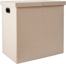 Lade das Bild in den Galerie-Viewer, Doppel-Wäschekorb mit Deckel, Innenfächern,und abnehmbaren Wäschesäcke Faltbar,Schmutziger Kleiderkorb,Schlafsaal, Raumaufbewahrung für Schlafzimmer, Badezimmer 115L