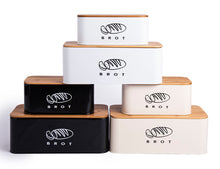 Lade das Bild in den Galerie-Viewer, Brotbox mit Deckel, Großer Knäckebrot Box aus Metall, Brotaufbewahrungsbox , Brot ,Kekse Lange Aufbewahren und Trocken Halten (Beige-42cm)