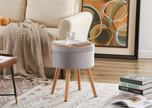 Lade das Bild in den Galerie-Viewer, Aufbewahrungsbox Stuhl Ottoman Polstersitz aus Samt und Massivholz (Dunkelgrauer Samt)