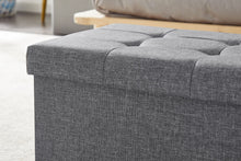 Lade das Bild in den Galerie-Viewer, Sitzbank, Sitzhocker, Fußhocker, Sitztruhe faltbar 76 x 38 x 38 cm(Leinen)