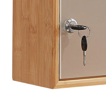 Lade das Bild in den Galerie-Viewer, Medizinschränke, Medikamentenschrank aus Bambus, Arzneischrank mit 2 zwei Schlüsseln, Apothekerschrank mit satiniertem gehärtetem Glas(3 Schichten)