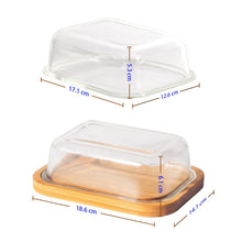 Lade das Bild in den Galerie-Viewer, Butterdose,Butterglocke für 250gButter, oder Boraxglas gefertigt mit edlem nachhaltigem natürlicher Deckel,(Pakung1xBecher,1xdeckel)Transparentes Glas