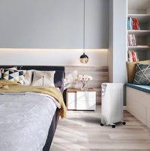 Lade das Bild in den Galerie-Viewer, Ölradiator 2000W Ölradiator, Elektroheizkörper, elektrische Heizung, 9 Rippen(3D heating), inkl. Bodenrollen y Kontrollleuchte, weiß