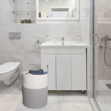 Lade das Bild in den Galerie-Viewer, Wäschekorb mit Henkel, Spielzeug Aufbewahrung, Aufbewahrungsbox Geflochten, Wäschesammler Groß, Aufbewahrungskorb Kinderzimmer(Grau-D 38 x H 50 CM)