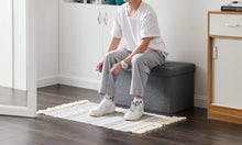 Lade das Bild in den Galerie-Viewer, Sitzbank, Sitzhocker, Fußhocker, Sitztruhe faltbar 76 x 38 x 38 cm(Leinen)