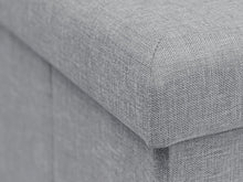 Lade das Bild in den Galerie-Viewer, Sitzbank mit Stauraum, Aufbewahrungsbox,faltbar,max.Belastbarkeit300kg,120 L,114x38x38cm,MDF-Platte und Leinenimitat.(Hellgrau)