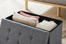 Lade das Bild in den Galerie-Viewer, Sitzbank, Sitzhocker, Fußhocker, Sitztruhe faltbar 76 x 38 x 38 cm(Leinen)