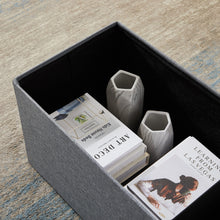 Lade das Bild in den Galerie-Viewer, Sitzbank mit Stauraum,Aufbewahrungsbox,faltbar,max.Belastbarkeit300kg,120 L,114x38x38cm,MDF-Platte und Leinenimitat.(Grau)