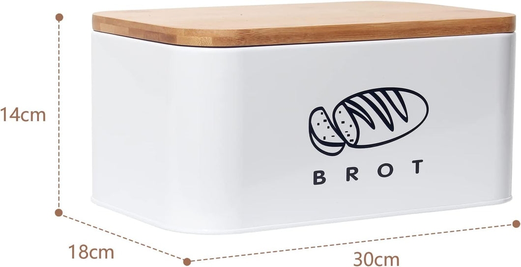 Brotkasten mit Deckel, Großer Knäckebrot Box aus Metall, Brotaufbewahrungsbox , Brot,Kekse Lange Aufbewahren und Trocken Halten( 30cm)