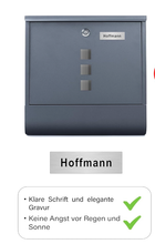 Lade das Bild in den Galerie-Viewer, Briefkasten  mit Edelstahl Namensschild Wandbriefkasten Postkasten briefkästen mit Zahlenschloss （(8,5 x 26 x 35 cm)）

