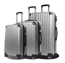 Lade das Bild in den Galerie-Viewer, Handgepäck Koffer Reisekoffer mit Rollen Trolley Handgepäck Trolley Rollkoffer Sicherheit Zahlenschloß Airline-kompatibel Handgepäck 4 Rollen(Silber)
