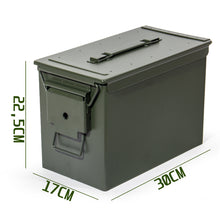 Lade das Bild in den Galerie-Viewer, Munitionskiste Abschließbar, US Ammo Box, Patronenbox, Aufbewahrungsbox für Lithiumbatterien, Armeegrün
