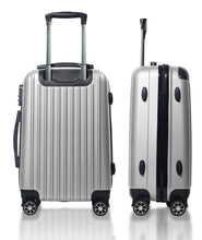 Lade das Bild in den Galerie-Viewer, Handgepäck Koffer Reisekoffer mit Rollen Trolley Handgepäck Trolley Rollkoffer Sicherheit Zahlenschloß Airline-kompatibel Handgepäck 4 Rollen(Silber)
