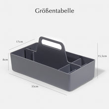 Lade das Bild in den Galerie-Viewer, Korb Organizer mit Griff, Kunststoffkorb, Reinigungskorb, Bastelkorb, Schreibtischkorb, Aufbewahrung für stifte, bad, schminktisch, Bastelsachen, Nähutensilien 17T x 33B x 15,5H cm
