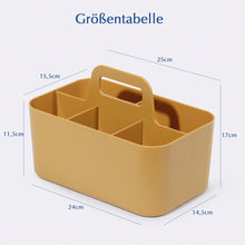 Lade das Bild in den Galerie-Viewer, Korb Organizer mit Griff, Kunststoffkorb, Reinigungskorb, Bastelkorb, Schreibtischkorb, Aufbewahrung für stifte, bad, schminktisch, Bastelsachen, Nähutensilien15,5T x 25B x 17H cm
