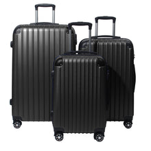 Lade das Bild in den Galerie-Viewer, Handgepäck Koffer Reisekoffer mit Rollen Trolley Handgepäck Trolley Rollkoffer Sicherheit Zahlenschloß Airline-kompatibel Handgepäck 4 Rollen(Schwarz)
