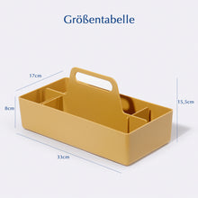 Lade das Bild in den Galerie-Viewer, Korb Organizer mit Griff, Kunststoffkorb, Reinigungskorb, Bastelkorb, Schreibtischkorb, Aufbewahrung für stifte, bad, schminktisch, Bastelsachen, Nähutensilien 17T x 33B x 15,5H cm
