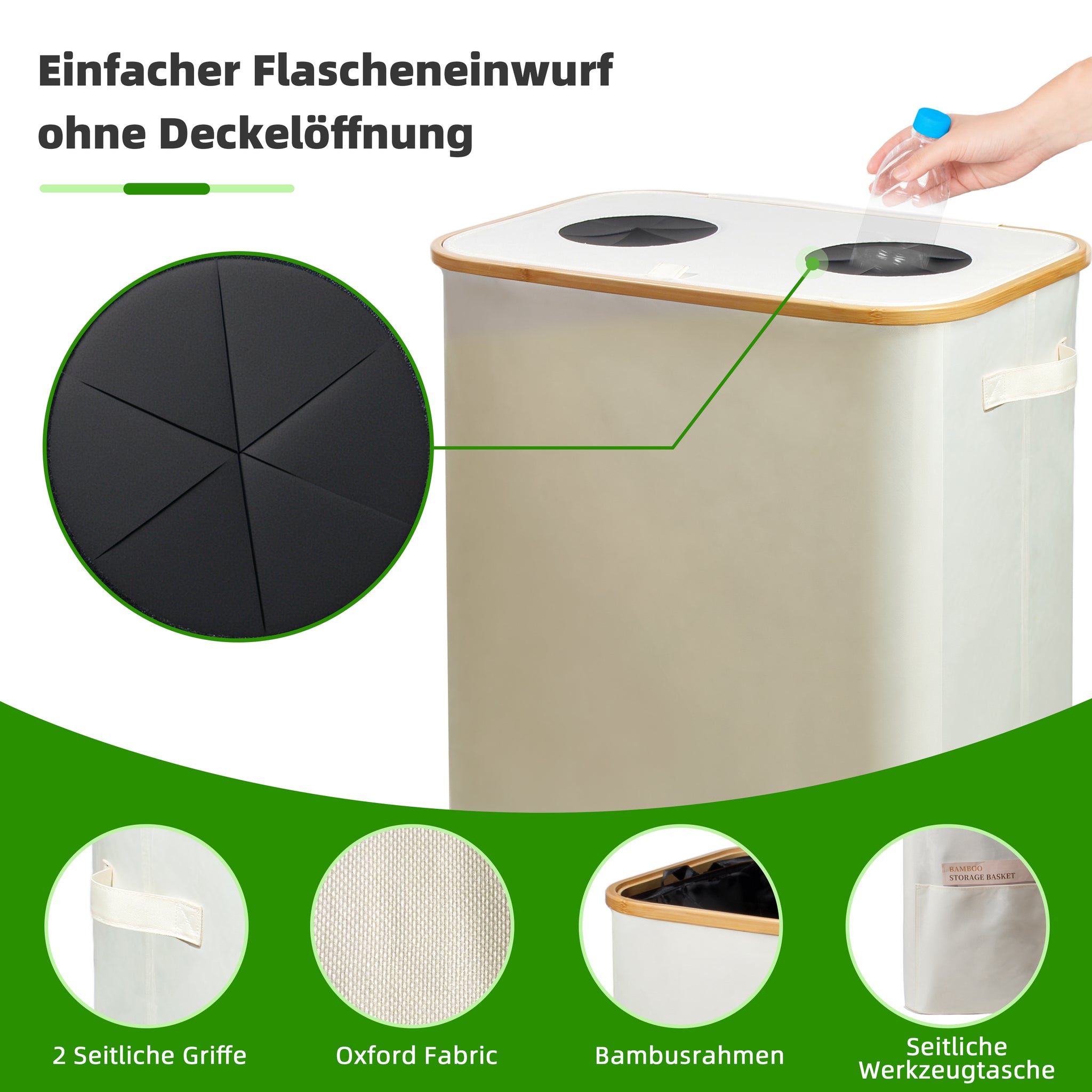 pfandflaschen aufbewahrung mit deckel 140L Pfandflaschen Sammelbehälter mit Deckel & XXL Tragetaschen, Flasc – Zedelmaier Shop