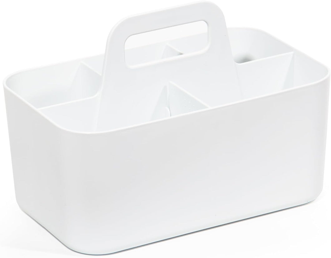 Korb Organizer mit Griff, Kunststoffkorb, Reinigungskorb, Bastelkorb, Schreibtischkorb, Aufbewahrung für stifte, bad, schminktisch, Bastelsachen, Nähutensilien15,5T x 25B x 17H cm