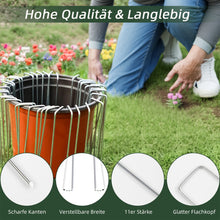 Lade das Bild in den Galerie-Viewer, Unkrautvlies, Erdnägel aus verzinktem Stahl im Set zur Befestigung von Unkrautflies, Unkrautfolie, oder fürs Camping

