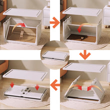 Lade das Bild in den Galerie-Viewer, 33L x 3, Faltbare Aufbewahrungsbox mit Deckel,Aufbewahrungsregal mit boxen,Stapelboxen,Kunststoffbox mit Türen49.5*31.5*84.5cm
