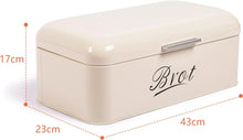 Lade das Bild in den Galerie-Viewer, Brotkasten mit Deckel, Großer Knäckebrot Box aus Metall, Brot und Kekse Lange Aufbewahren und Trocken Halten, Retro Design 43cm
