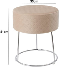 Lade das Bild in den Galerie-Viewer, Runder Velvet Hocker,Gittermaster Hocker,Polsterhocker,Footrest Stool Ottoman,Samt Hocker bis zu 100 kg belastbar
