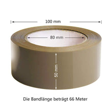 Lade das Bild in den Galerie-Viewer, Braun Klebeband Paketband PP-Band Extra Stark 50 mm x 66 Meter Braun
