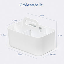 Lade das Bild in den Galerie-Viewer, Korb Organizer mit Griff, Kunststoffkorb, Reinigungskorb, Bastelkorb, Schreibtischkorb, Aufbewahrung für stifte, bad, schminktisch, Bastelsachen, Nähutensilien15,5T x 25B x 17H cm
