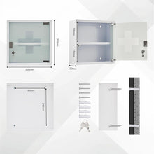 Lade das Bild in den Galerie-Viewer, Medizinschrank mit Fachböden, Wand-Medizinbox aus Edelstahl 30 x 30 x 12 cm（2 Fächer）
