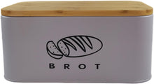 Lade das Bild in den Galerie-Viewer, Brotkasten mit Deckel, Großer Knäckebrot Box aus Metall, Brotaufbewahrungsbox , Brot,Kekse Lange Aufbewahren und Trocken Halten( Grau-30cm)
