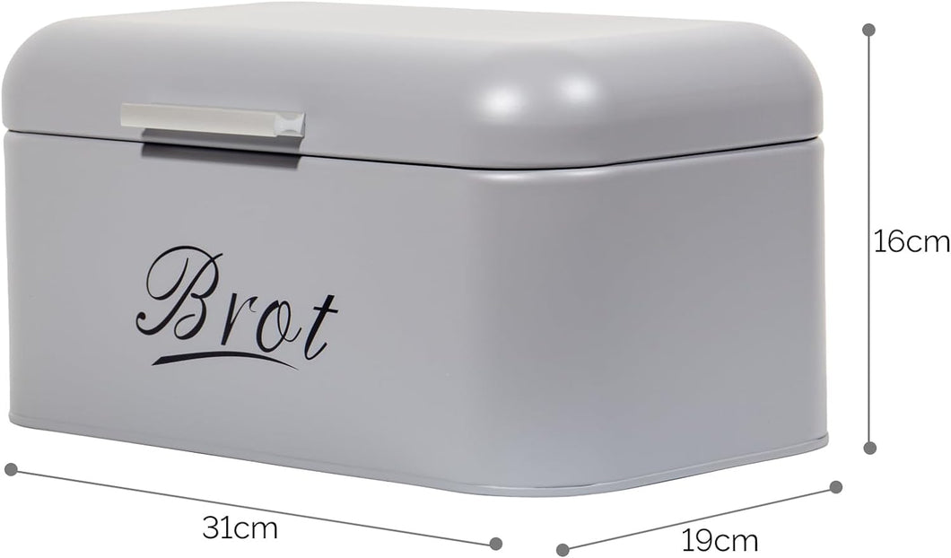 Brotkasten mit Deckel, Großer Knäckebrot Box aus Metall, Brot und Kekse Lange Aufbewahren und Trocken Halten, Retro Design (31cm)