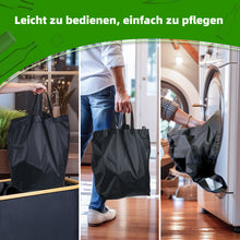 Lade das Bild in den Galerie-Viewer, 140L Pfandflaschen Sammelbehälter mit Deckel &amp; XXL Tragetaschen, Flaschensammler für Leergut &amp; Altglas, 2 Fächer Organizer mit Lochdesign, Recycling Behälter für Küche &amp; Abstellraum (Beige)
