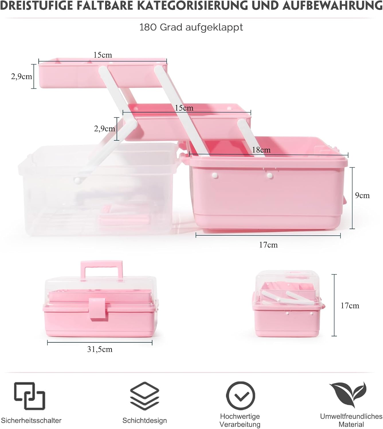 bastelkoffer aufbewahrung Aufbewahrungsbox mit fächern, Sortierboxen, Nähkasten, Bastelkoffer le –  Zedelmaier Shop