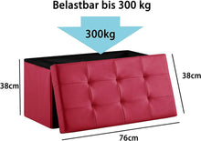 Lade das Bild in den Galerie-Viewer, Sitzbank, Sitzhocker, Fußhocker, Sitztruhe faltbar 76 x 38 x 38 cm,Aus MDF-Platte und Kunstleder.
