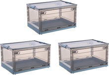 Lade das Bild in den Galerie-Viewer, altbare Kunststoff-Aufbewahrungsbox Transparent mit Deckel &amp; Rädern, 45L(36x52x30cm)*3,Organizer Ideal zum Aufbewahren von Büchern, Kleidung, Spielzeug, Bettzeug oder als Schuhkarton
