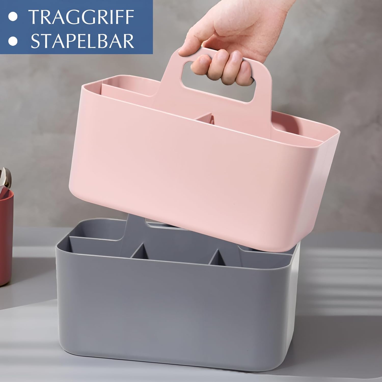 rassla aufbewahrung Korb Organizer mit Griff, Kunststoffkorb, Reinigungskorb, Bastelkorb, – Zedelmaier Shop