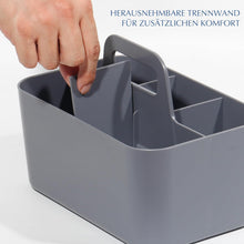 Lade das Bild in den Galerie-Viewer, Korb Organizer mit Griff, Kunststoffkorb, Reinigungskorb, Bastelkorb, Schreibtischkorb, Aufbewahrung für stifte, bad, schminktisch, Bastelsachen, Nähutensilien15,5T x 25B x 17H cm
