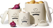 Lade das Bild in den Galerie-Viewer, Kartoffel Vorratsdosen Set, Kartoffeltopf im Retro Zwiebeltopf, Vorratsbehälter aus Metall,  Kann Kartoffeln für eine Lange Zeit lagern(Set)

