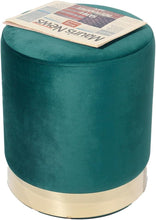 Lade das Bild in den Galerie-Viewer, Samthocker Runder,Zylindrischer Ottoman,Fußbank Hocker,Sitzhocker Runder,Maximale Belastung 150kg,35x35x38cm
