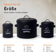Lade das Bild in den Galerie-Viewer, Kartoffel Vorratsdosen Set, Kartoffeltopf im Retro Zwiebeltopf, Vorratsbehälter aus Metall,  Kann Kartoffeln für eine Lange Zeit lagern(Set)
