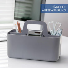Lade das Bild in den Galerie-Viewer, Korb Organizer mit Griff, Kunststoffkorb, Reinigungskorb, Bastelkorb, Schreibtischkorb, Aufbewahrung für stifte, bad, schminktisch, Bastelsachen, Nähutensilien15,5T x 25B x 17H cm
