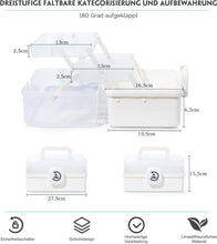 Lade das Bild in den Galerie-Viewer, Aufbewahrungsbox mit fächern, Sortierboxen, Nähkasten, Bastelkoffer leer, Medicine Organizer Box, Angelkoffer, Aufbewahrung for Kleinteile, Haargummi(29cm)
