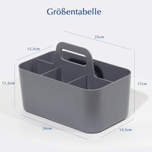 Lade das Bild in den Galerie-Viewer, Korb Organizer mit Griff, Kunststoffkorb, Reinigungskorb, Bastelkorb, Schreibtischkorb, Aufbewahrung für stifte, bad, schminktisch, Bastelsachen, Nähutensilien15,5T x 25B x 17H cm
