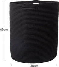 Lade das Bild in den Galerie-Viewer, Geﬂochtener Baumwollkorb 45L (H45cm, Ø38cm), Aufbewahrungskorb für Spielzeug
