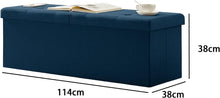 Lade das Bild in den Galerie-Viewer, Sitzbank mit Stauraum Sitzhocker Faltbar Sitztruhe belastbar bis 300 kg, Deckel Abnehmbar, 114cm。
